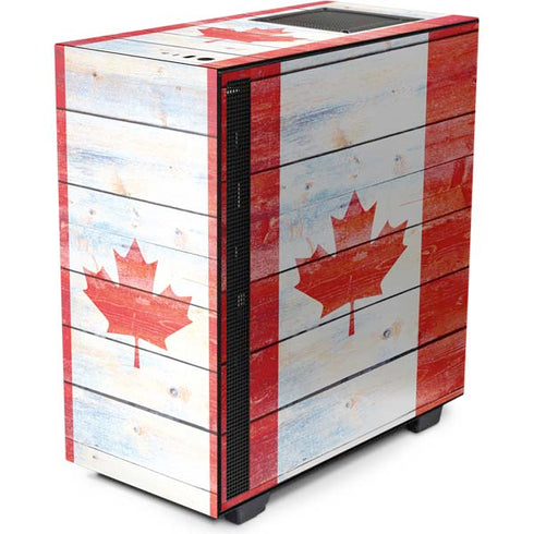 Canada Flag Light Wood NZXT H510 Compact ATX Mid-Tower Case Skin
